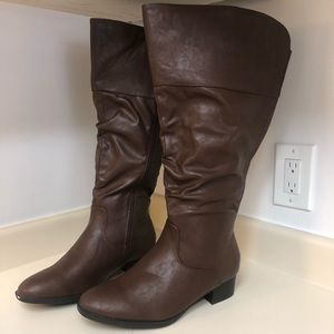 Brown 11W WIDE CALF Boots